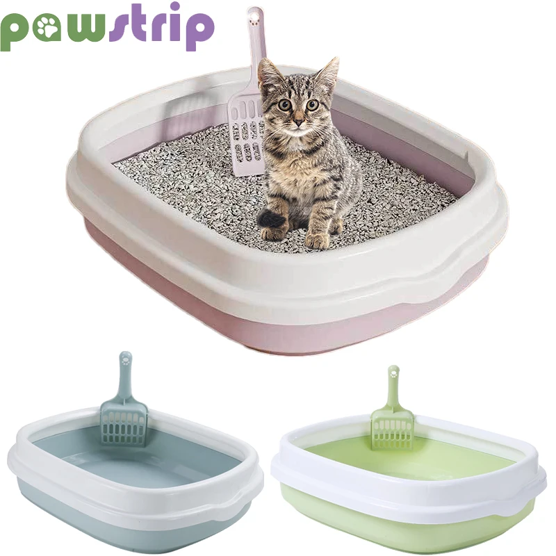 

Semi-Closed Cat Litter Box Set Removable Anti-splash Pet Cat Toilet Bedpan with Scoop Portable Kitten Bedpan Cat Accessories