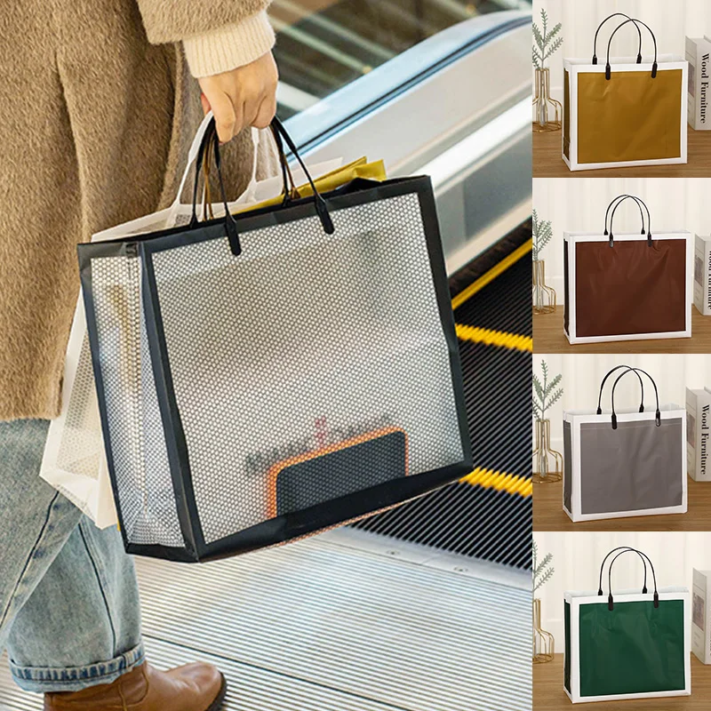 1Pc Reusable Eco Friendly Tote Bag Shopping Purses Women Transparent Handbag Waterproof Pvc Shopper Bag Storage Bag For Gift