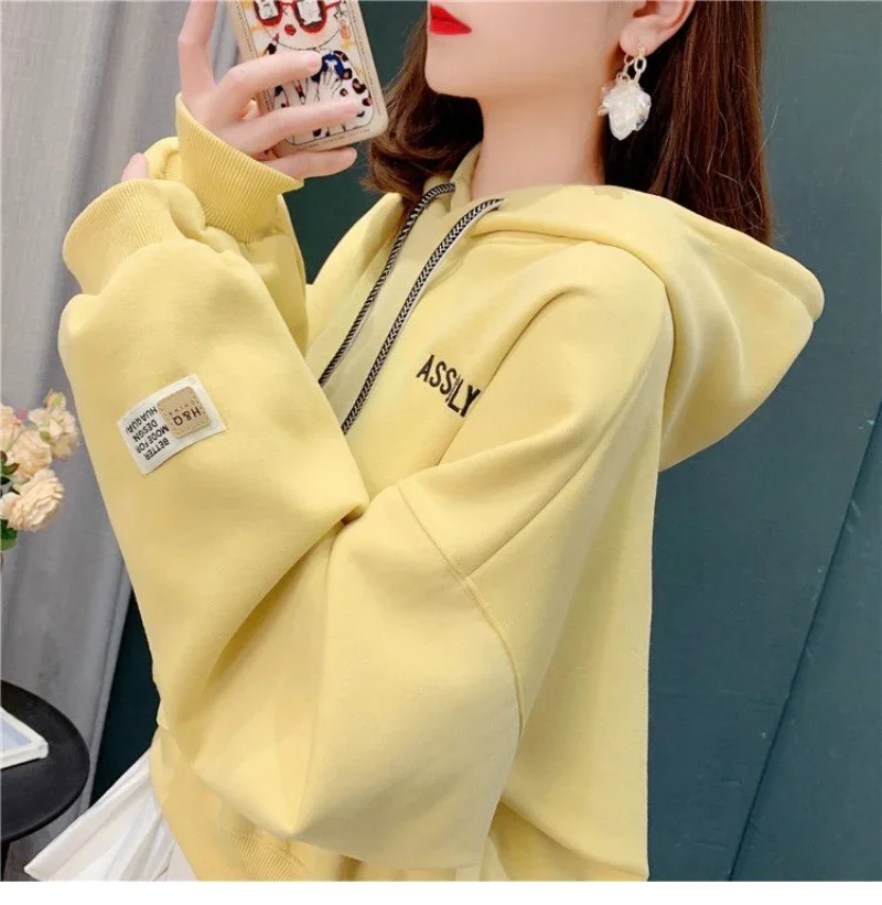 Women Goth Elegant Za 2024 Winter Clothes Woman Sweatshirt Aesthetic Hoodie Long Sleeve Harajuku Korean Autumn for Teens Coat Xl