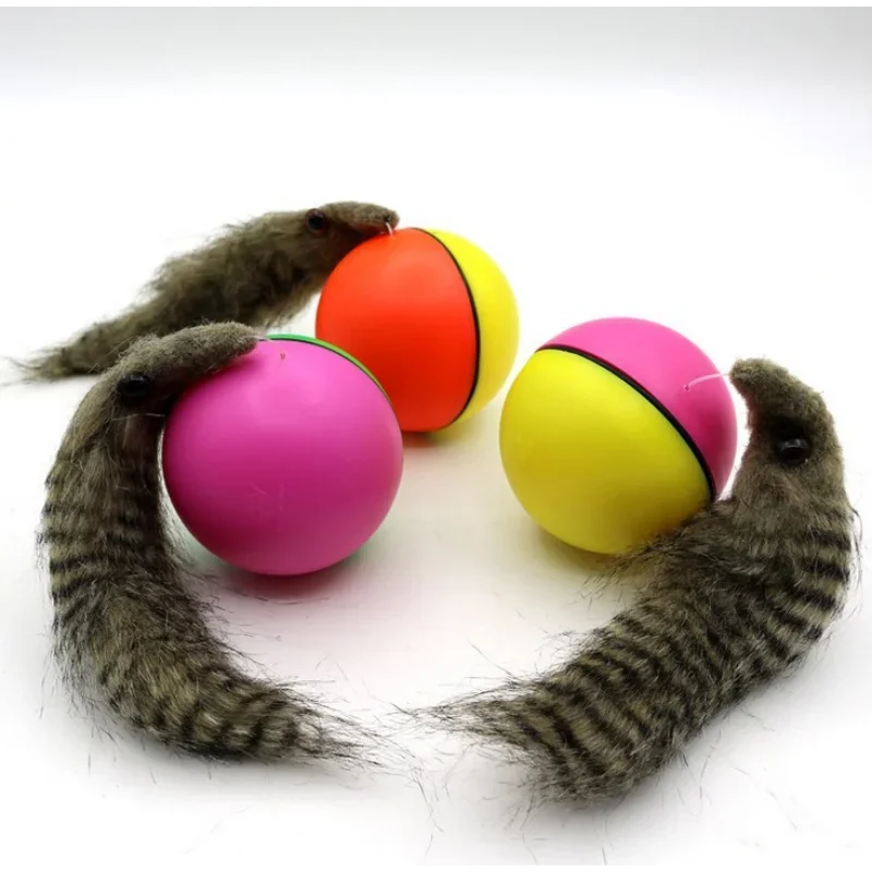 Dog Cat Beaver Weasel Puppy Rolling Play Random Alive New Pet Ferret Toy Toy Jump Ball Moving Chaser Weasel Mice Animal Toys