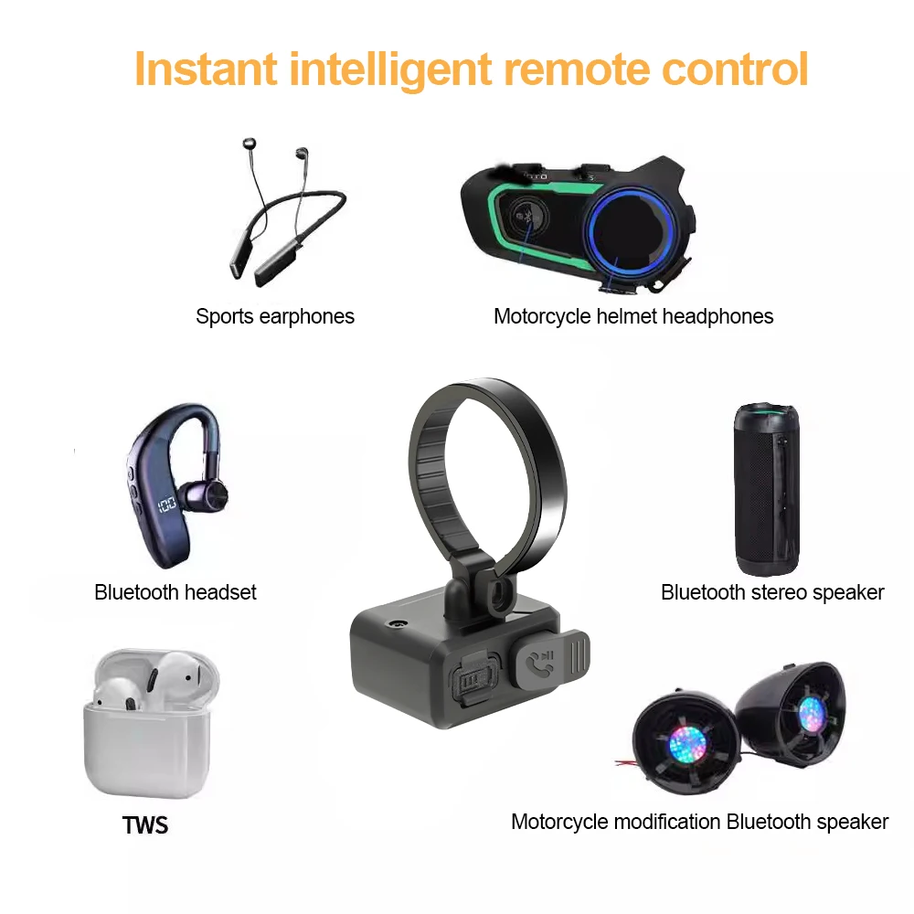 وحدة تحكم عن بعد للوسائط متوافقة مع تقنية البلوتوث مضادة للانزلاق لتوجيه السيارة والدراجات النارية بدون استخدام اليدين وحدة تحكم المقود اللاسلكية
