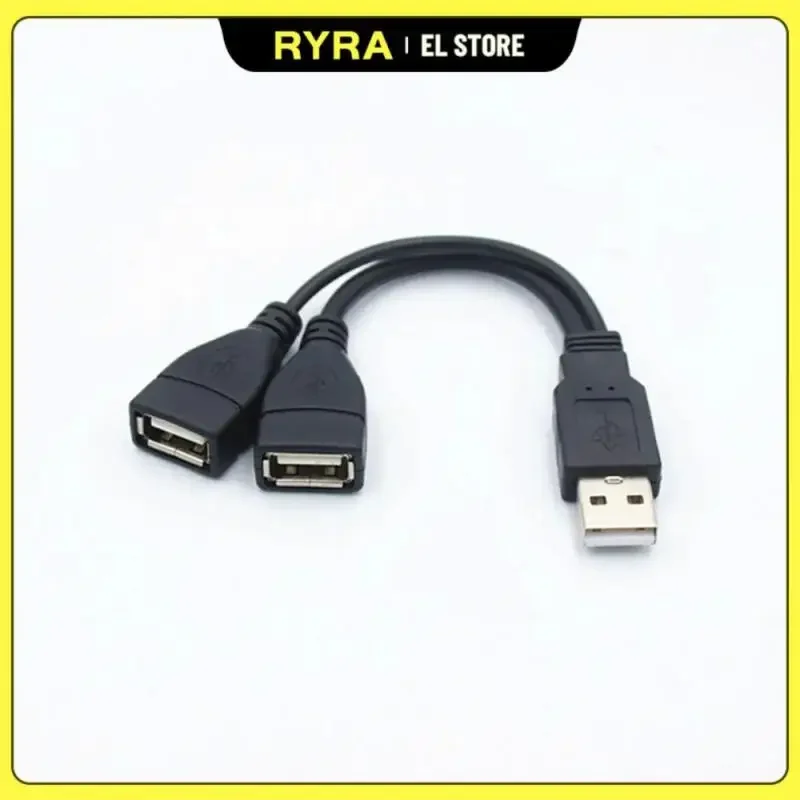 -to-two USB Head Transfer Cable Car Splitter Male And Two Female Charging Data Extension Cable U Disk/Keyboard