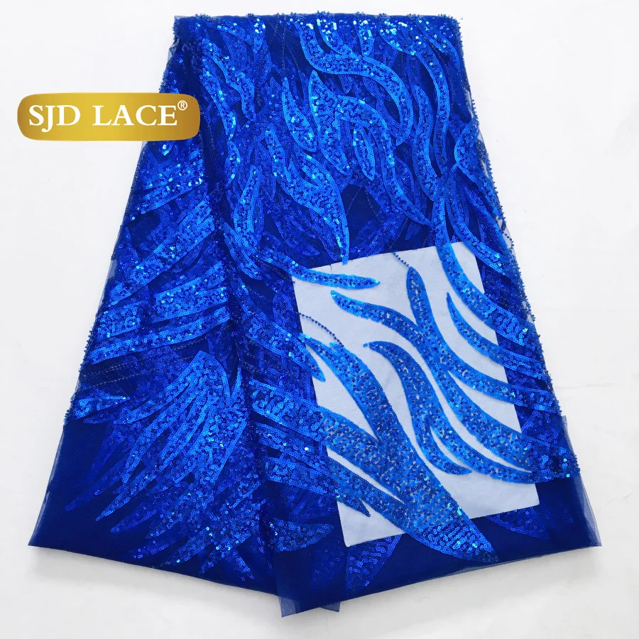

SJD LACE French Mesh Beaded Lace Fabrics 2025 High Quality African Nigerian Sequins Net Lace for Women Wedding Dresses Sew 4399