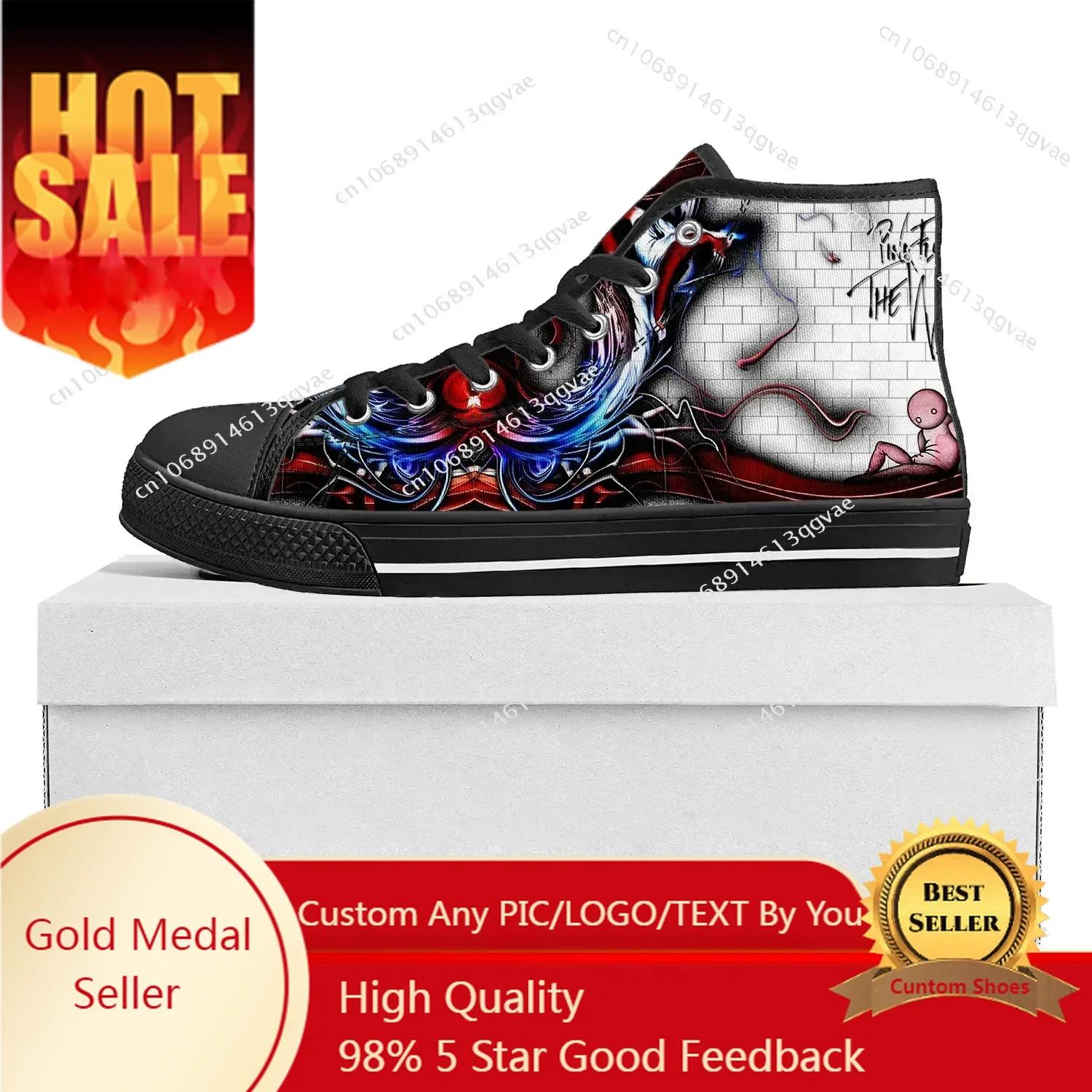 

We'Re Pink Just Two Lost Souls The Wall High Top High Quality Sneakers Mens Womens Teenager Floyd Sneaker Couple Custom Shoe