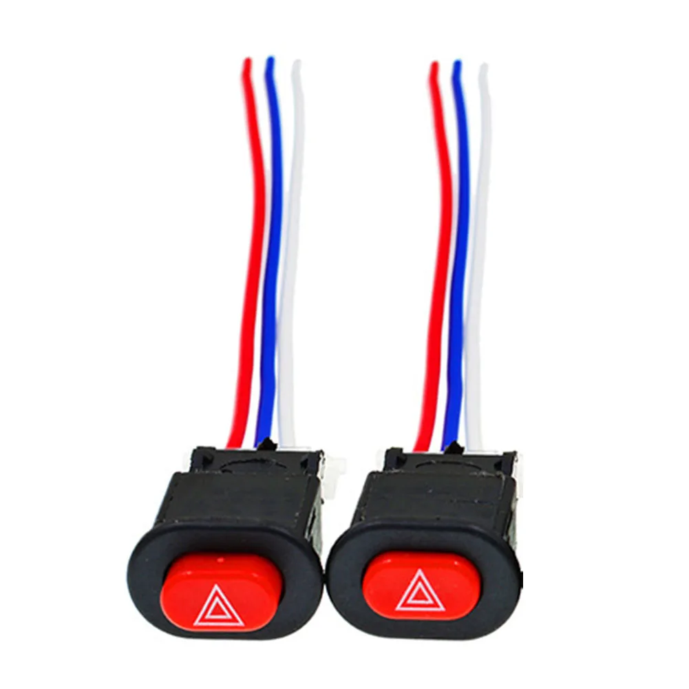 2 قطعة دراجة نارية مزدوجة فلاش التبديل خطر مفتاح الإضاءة زر المتعري تحذير أضواء مصباح إشارة الطوارئ #3