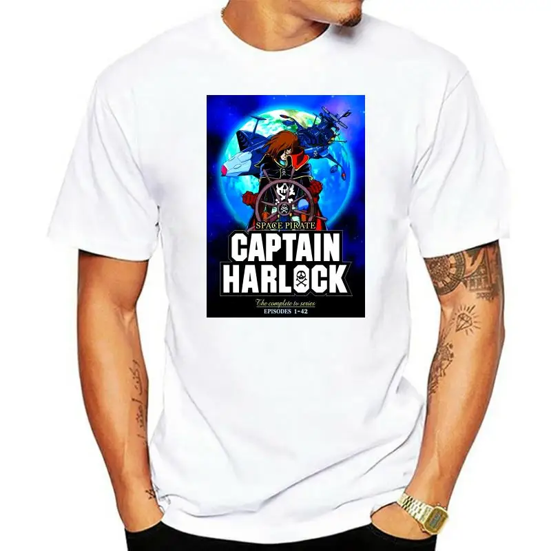 

Anime Captain Harlock T Shirt Men Cotton Short Sleeve T-shirt Hip Hop Tees Cool Tops Harajuku Streetwear Fitness