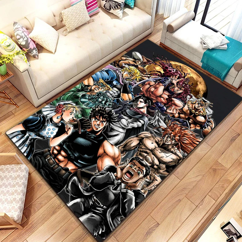 15 Sizes JoJo-Bizarre-Adventure Pattern Rug Carpet for Living Room Bathroom Mat Creative Doormat Carpet for Bedroom Home Decor