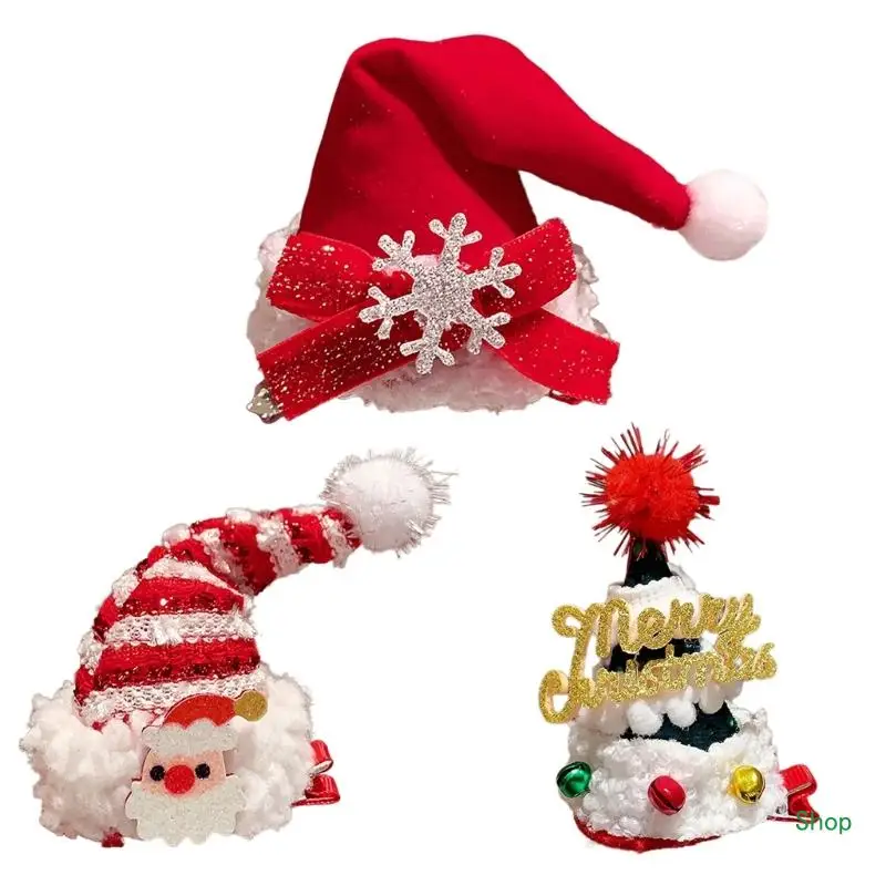 

Dropship Santa Hats Hair Clip Christmas Event Hair Pin Formal Event Gathering Hair Decors