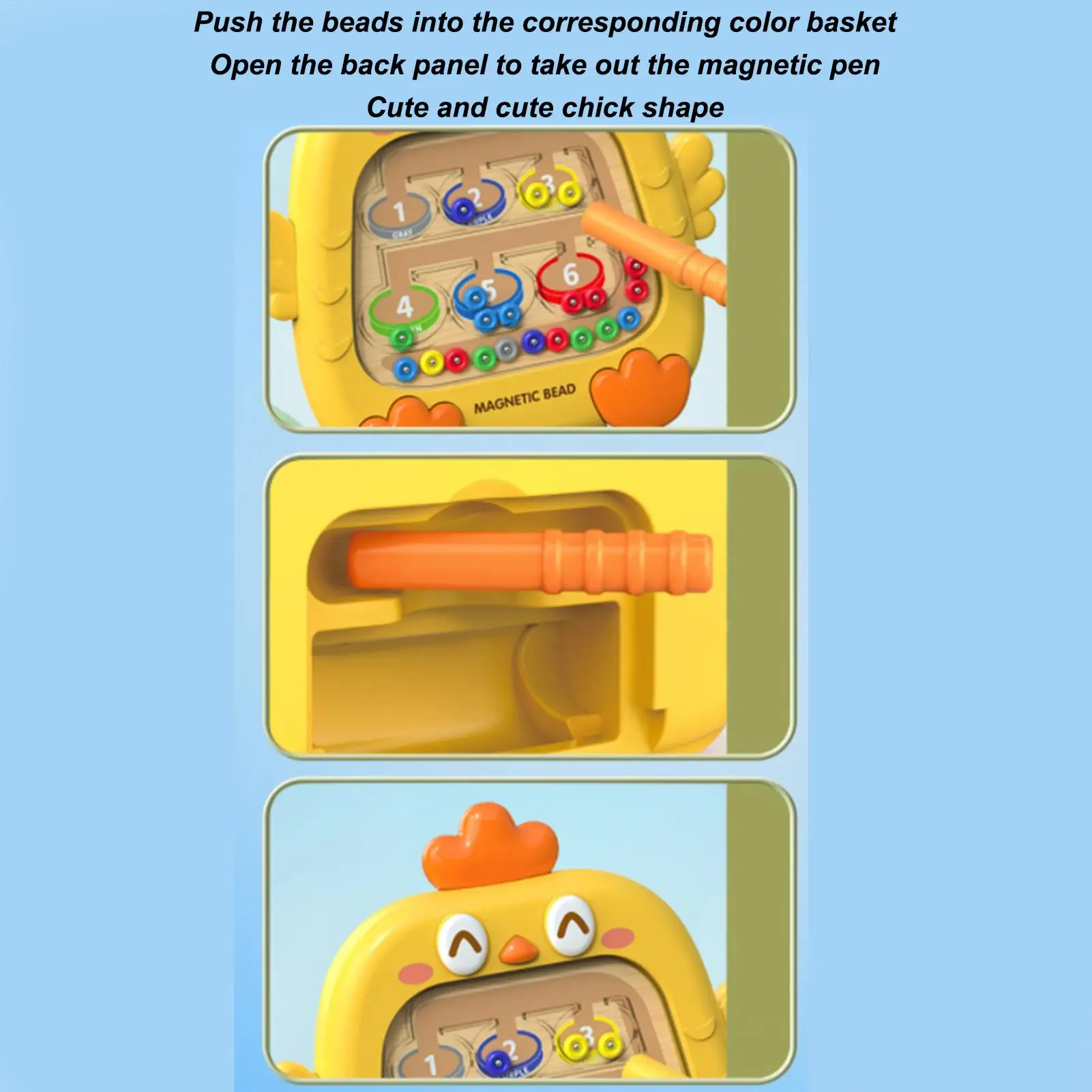 Montessori Magnetic Color Sorting Number Maze Board Pen Moving Bead Games Fine Motor Skills Educational Toys for Kids Boys Girls