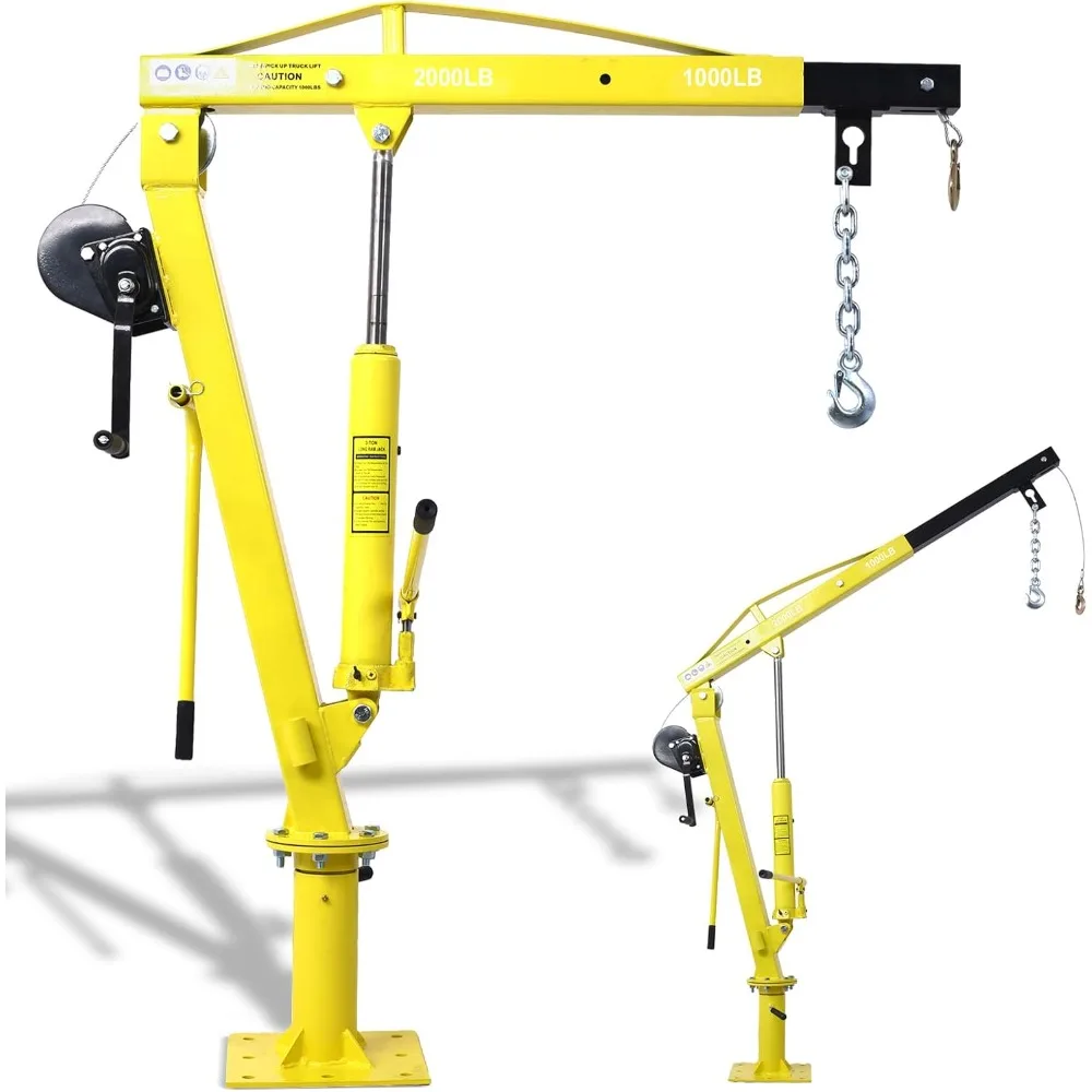 

2000 lbs Folding Truck Crane with Hydraulic Winch, Heavy Duty Pickup Truck Bed Engine Hoist Jib Crane Truck Mounted Crane