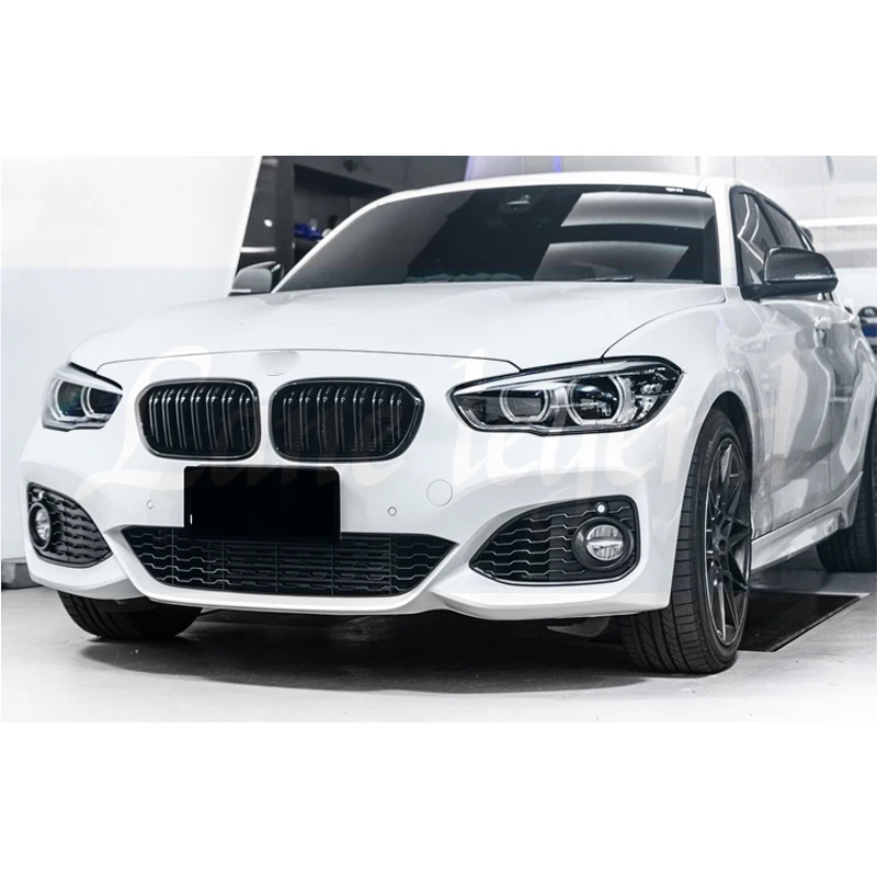 2PCS Car Front Bumper Kidney Grills for BMW F20 F21 LCI 120i 1Series 2015-2017 Double Slat Line Replacement Grill Racing Grille