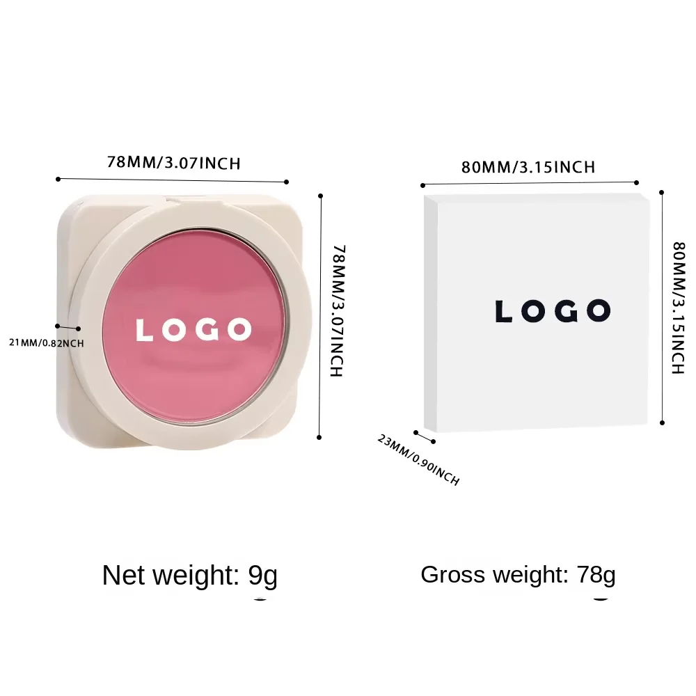 Aangepast logo Blush Make-up Vegan Pigment Blusher Poeder Privémerk Gradiënt Blush Palette Waterdicht Transpiratie Groothandel