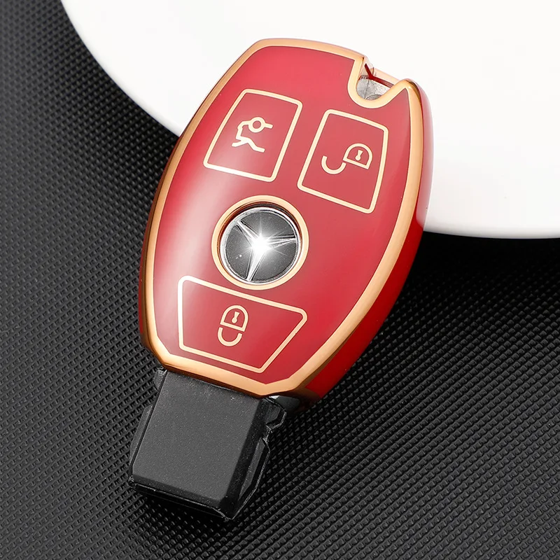 For Mercedes Benz W205 W213 W204 W176 W212 W177 GLC CLA AMG A B C E S G Class TPU Car Samrt Key Fob Case Cover Accessories