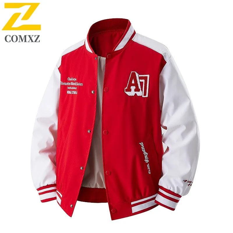 

COMXZ 2025 Autumn Youth Fashion Trendy Baseball Jacket Men Light Trend American Casual Jacket