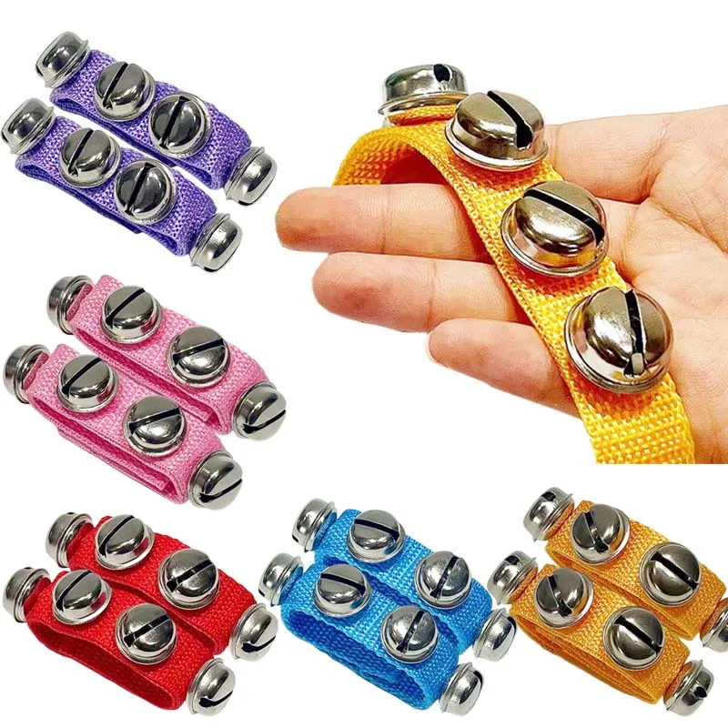 2 szt./zestaw Kolorowe dzwoneczki na rękę Instrumenty muzyczne Odpowiednie dla początkujących Edukacja muzyczna Rozrywka Rekwizyty TMZ