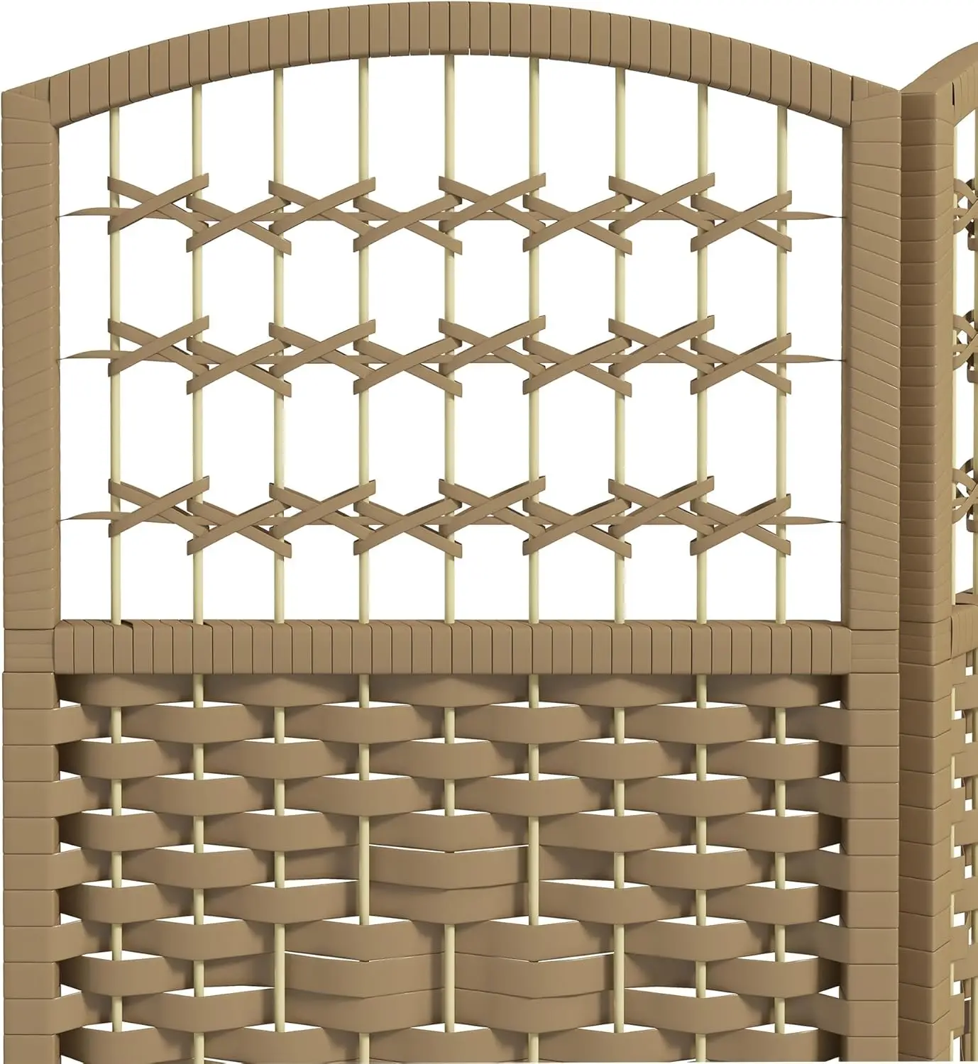 شاشة خصوصية قابلة للطي مكونة من 6 ألواح، فاصل غرفة 5.6 بوصة، مقسم أقسام قائم بذاته من الألياف المموجة، طبيعي
