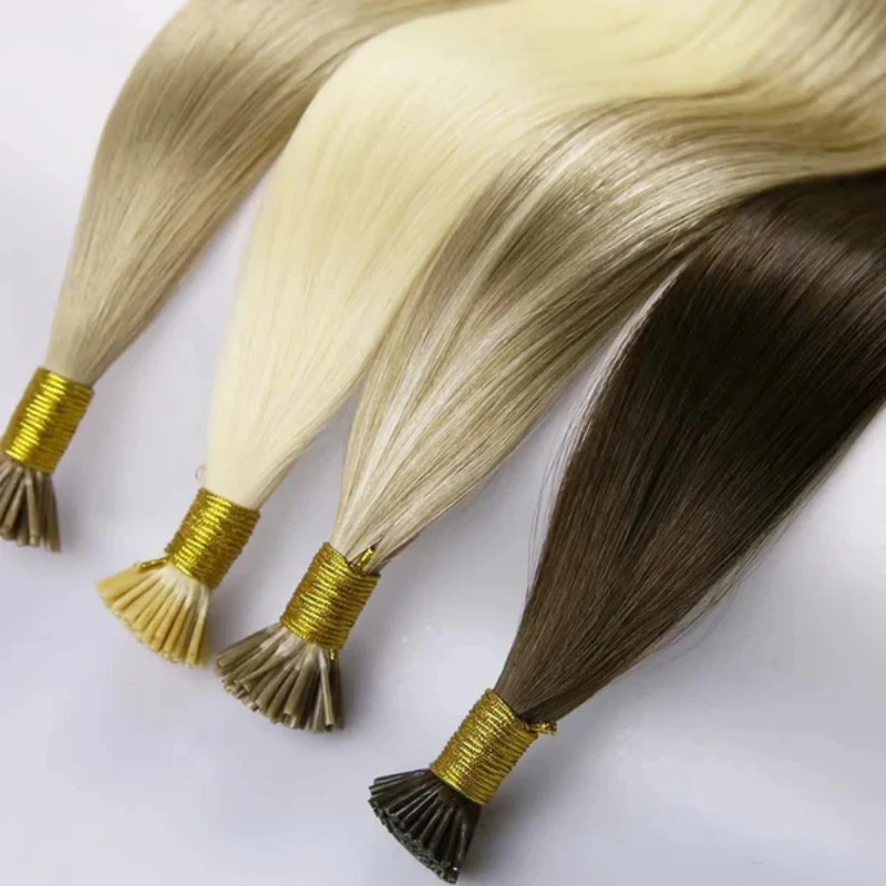 18-30inch Straight I Tip Hair Extensions Natural Real Human Hair Fusion Extensions Keratin Capsule Brown Blonde 613 Color