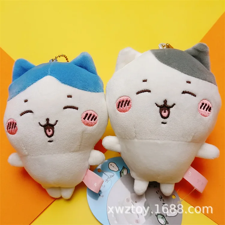 Chiikawa Plush Pendant, Big‑Head Q‑Version Happy Cat Doll, Joke Bear Hachiware Usagi Stuffed Toy Bag Charm Accessories
