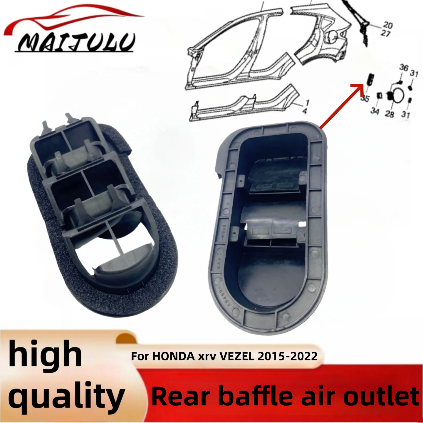 

Новейший квартальный вентиляционный канал в сборе, левый/правый для HONDA xrv VEZEL 2015 2216 2017-22 75450-T7J-H01, замена воздуховыпускного отверстия заднего листа