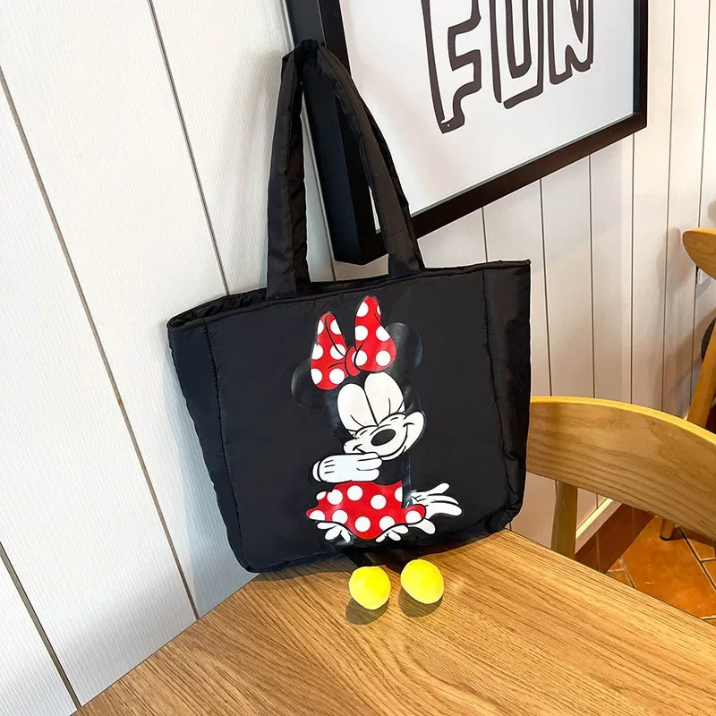 Disney New Girls Crossbody Bags Canvas Cartoon Mickey Mouse Shoulder Bag Student Handbag Shopping Bag Large Capacity Tote Bag