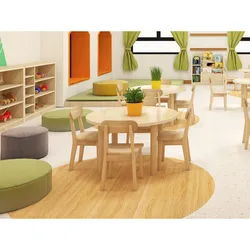 Promotion Childcare Solid Wood Pre School Play School Furniture Chair And Table Daycare Furniture Wholesale