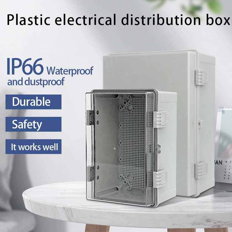 P66 Electrical Plastic Enclosure ABS Power Junction Box Outdoor Waterproof Distribution Box for Electric Instrument Project