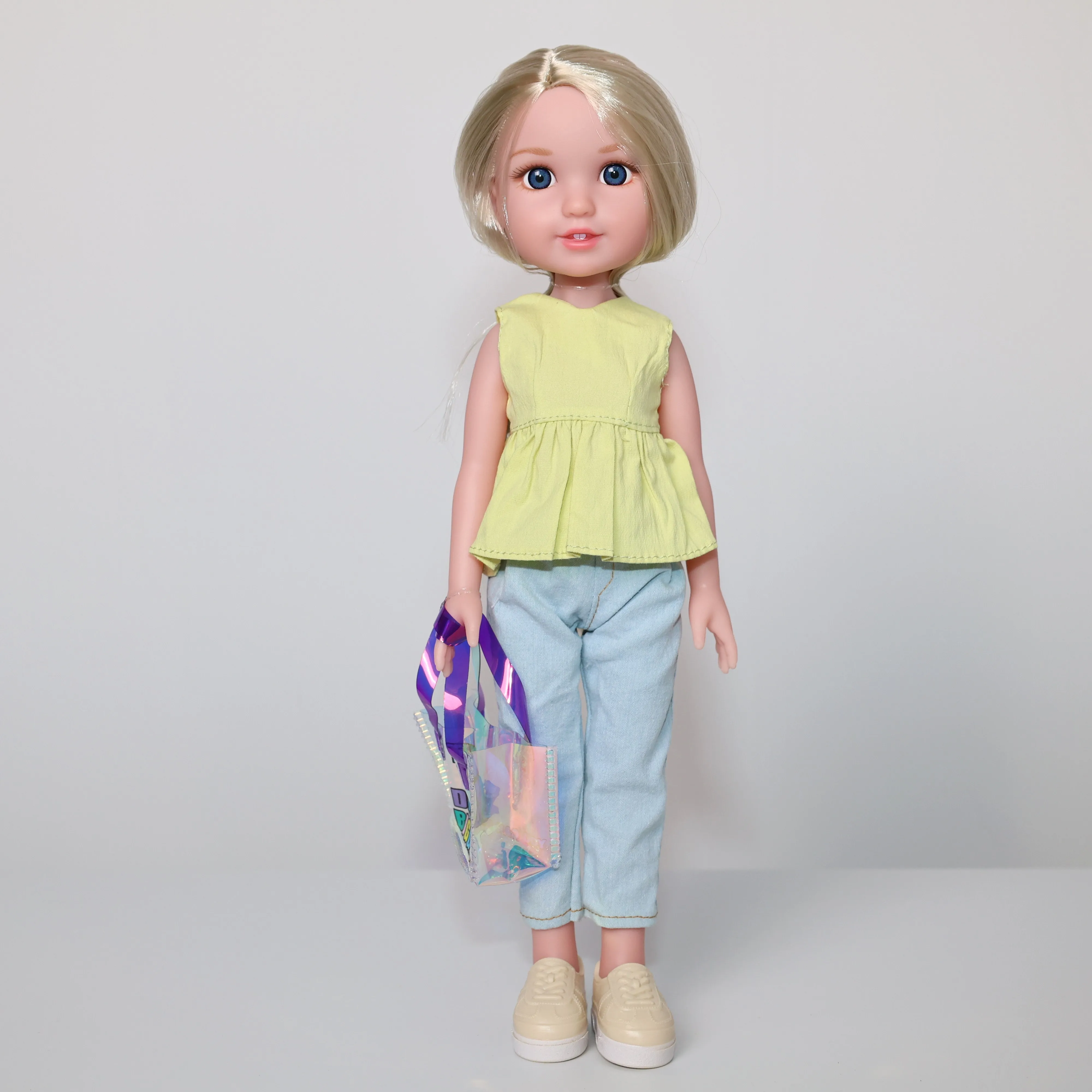 14 Inch Doll Toys for Girls,Moveable Figures Dolls with Bags,Dress-up Toys,Birthday Gifts for Kids