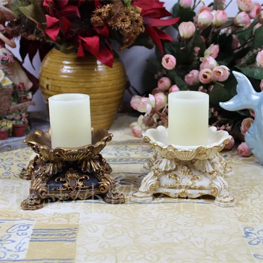 

Candlestick decoration creative home Candlestick European retro color painting Candlestick decoration