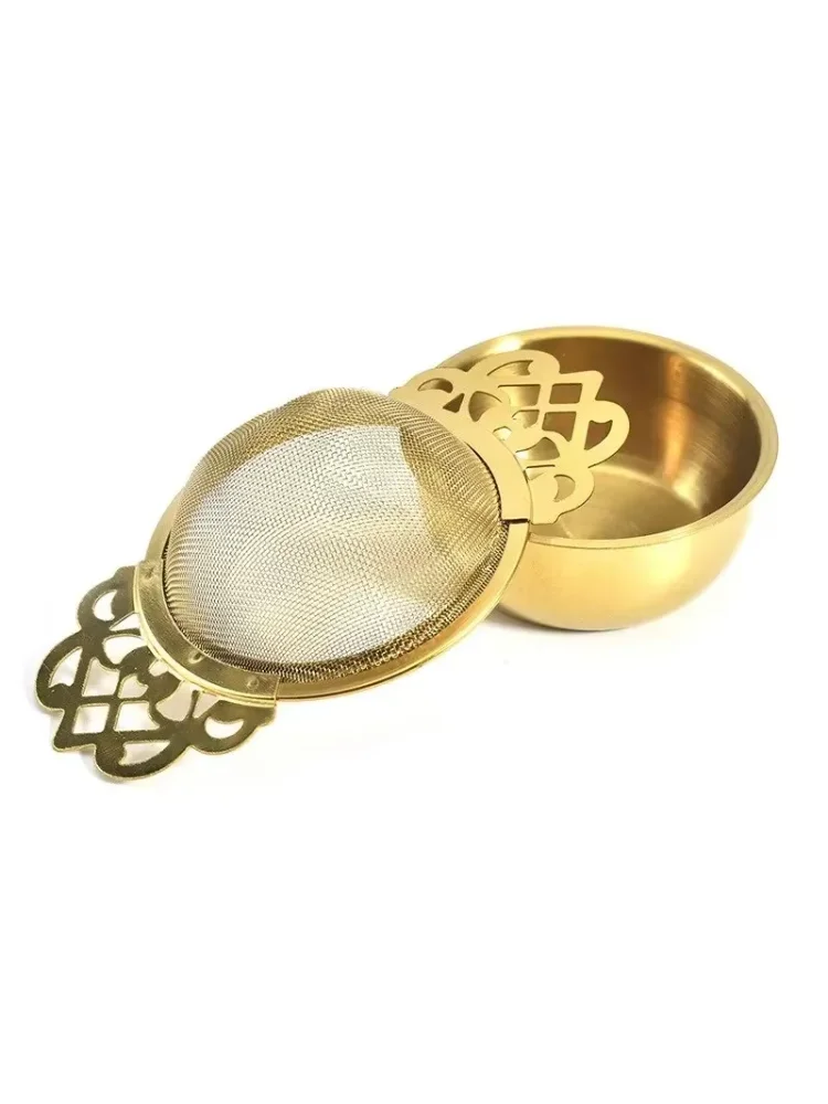 1pc Tea Strainer Double Ear Fine Mesh Stainless Steel Spice Infuser Filter Tea Maker Teaware Kitchen Accessories