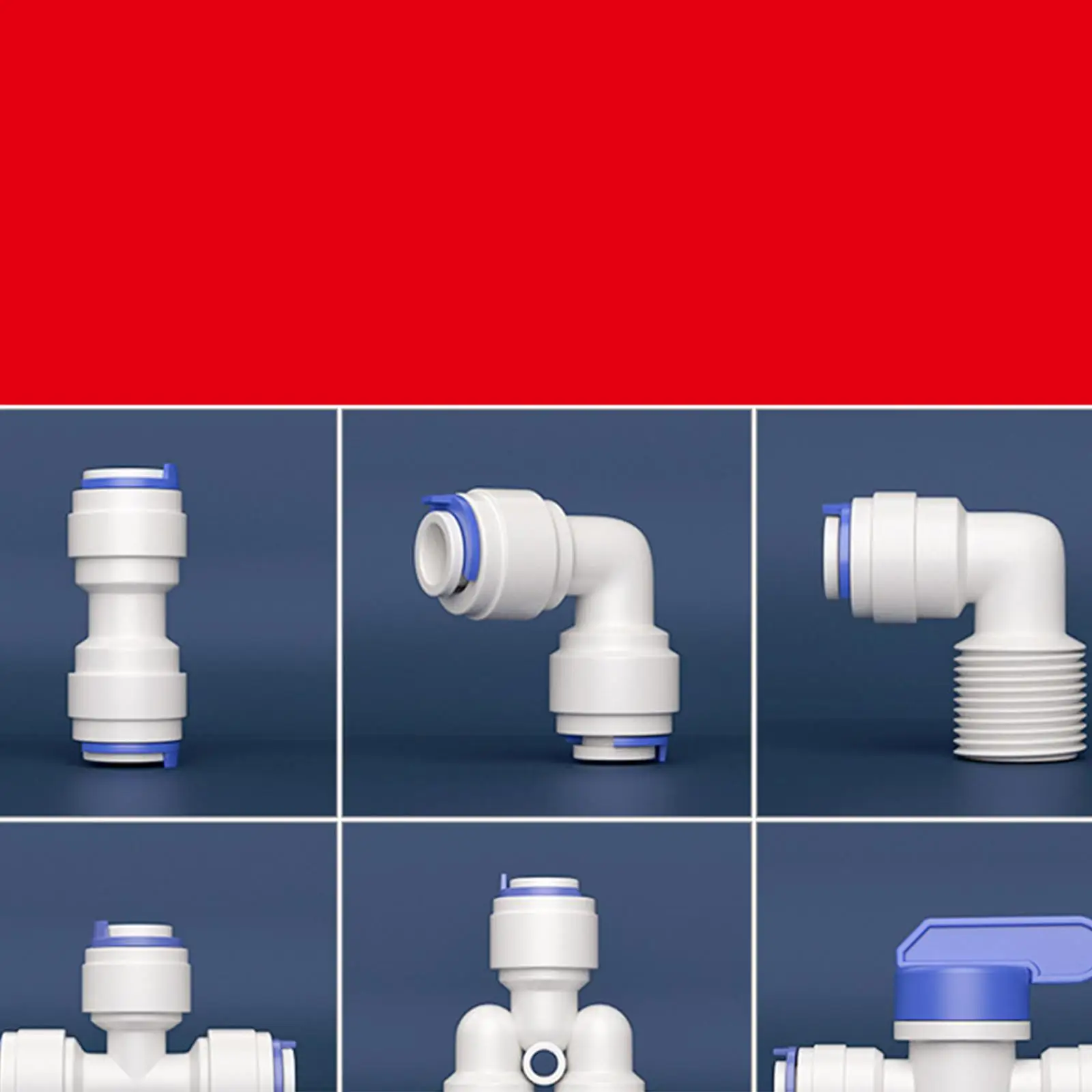 Water Hose Fittings Blue Quick Connect Leak Resistant Tubing Adapter for Ice Maker Garden Hose Repair