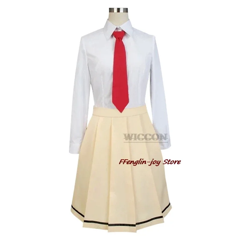 Anime WataMote Tomoko Kuroki cosplay costume women girls lovely yellow JK skirt uniform outfits Halloween suit wig whereby