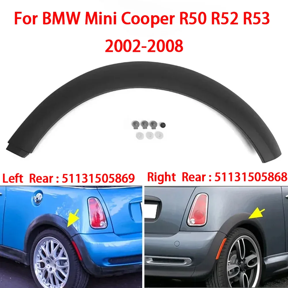 

1PC Matte Black ABS Plastic Mudguard Eyebrow Cover for BMW Mini R50/R52/R53 2002-2008 Rear Wheel Arch Trim