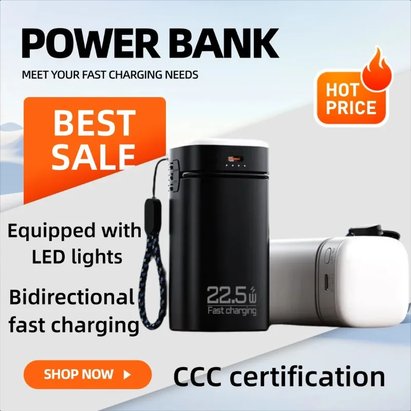 

12000/20000mAh 22.5w Super Fast Charging Power Bank with Built-in Cable