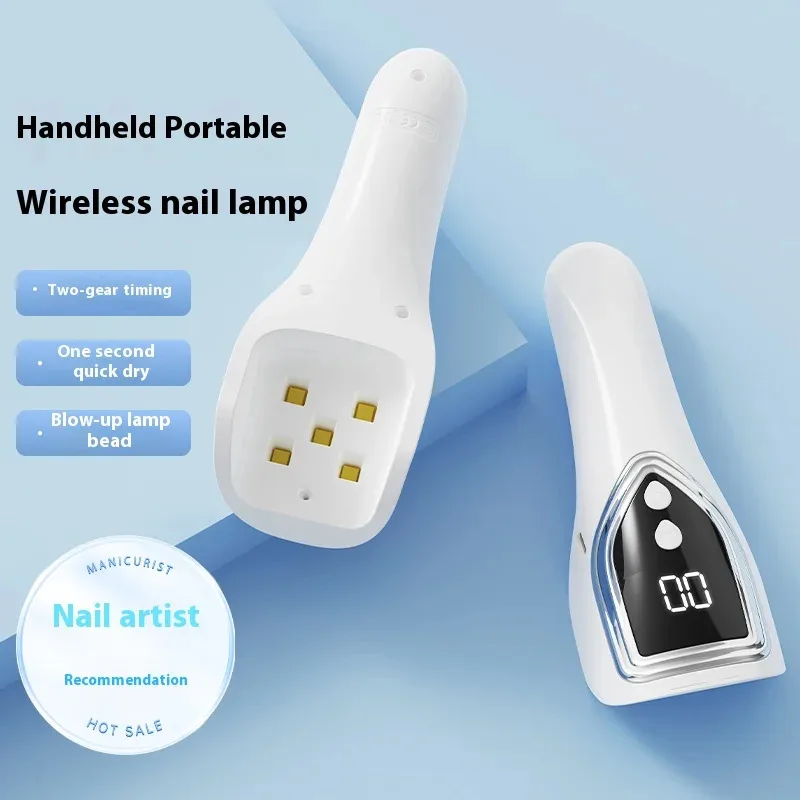 LULAA Handheld UV Light for Gel Nails Portable Cordless Nail Lamp with LCD Display for Beginners to DIY or Send Gifts To Friends
