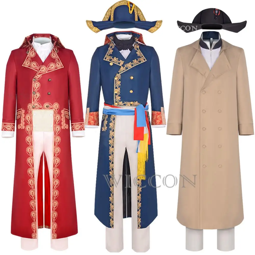 18Th 19th Medieval Century Napoleon Cosplay Bonaparte Costume French Emperor Cosplay Military Uniform Hat Coat Pants Full Suit