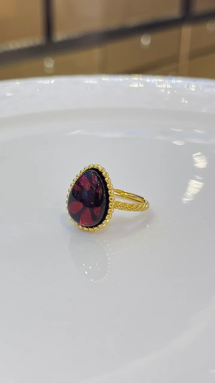 

Сертификат, серебро 925, натуральный кровяной янтарь, регулируемое кольцо в форме капли воды, пасьянс, массивные серьги, ювелирные изделия из настоящего красного янтаря