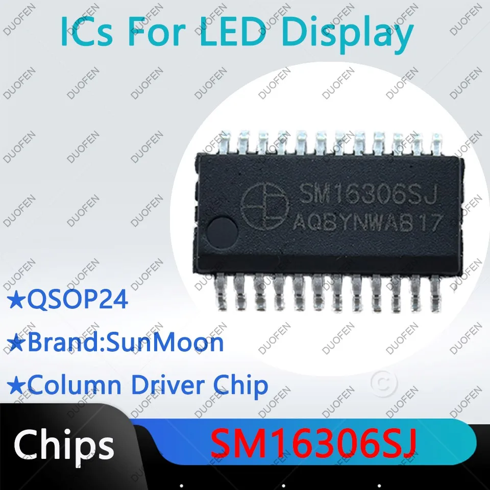 SM16016S，SM16306SJ，SM16380SF，SM16380SH，SM16389SF，Column driver chips for LED display