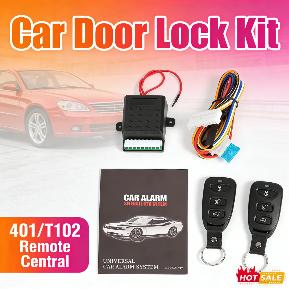 

Central Door Lock Keyless Entry System 401 T102 12V Universal Car Remote Lock Unlock Search Trunk Release
