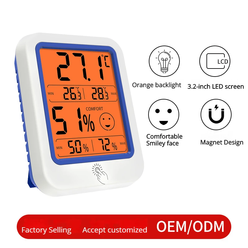 

New Smart Touch Indoor Thermometer Hygrometer with luminous Household HD Backlight Digital Temperature Hygrometer Meter