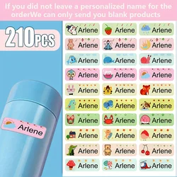 60/150pcs Customized Name Sticker, Personalized Label Name Sticker, Waterproof Cartoon Pattern Sticker for Water Cup Stationery.