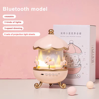 Starry Sky Projection Small Night Light Carousel Horse Remote Control Bluetooth Audio Cute Creative Birthday Gifts Bedside Lamps