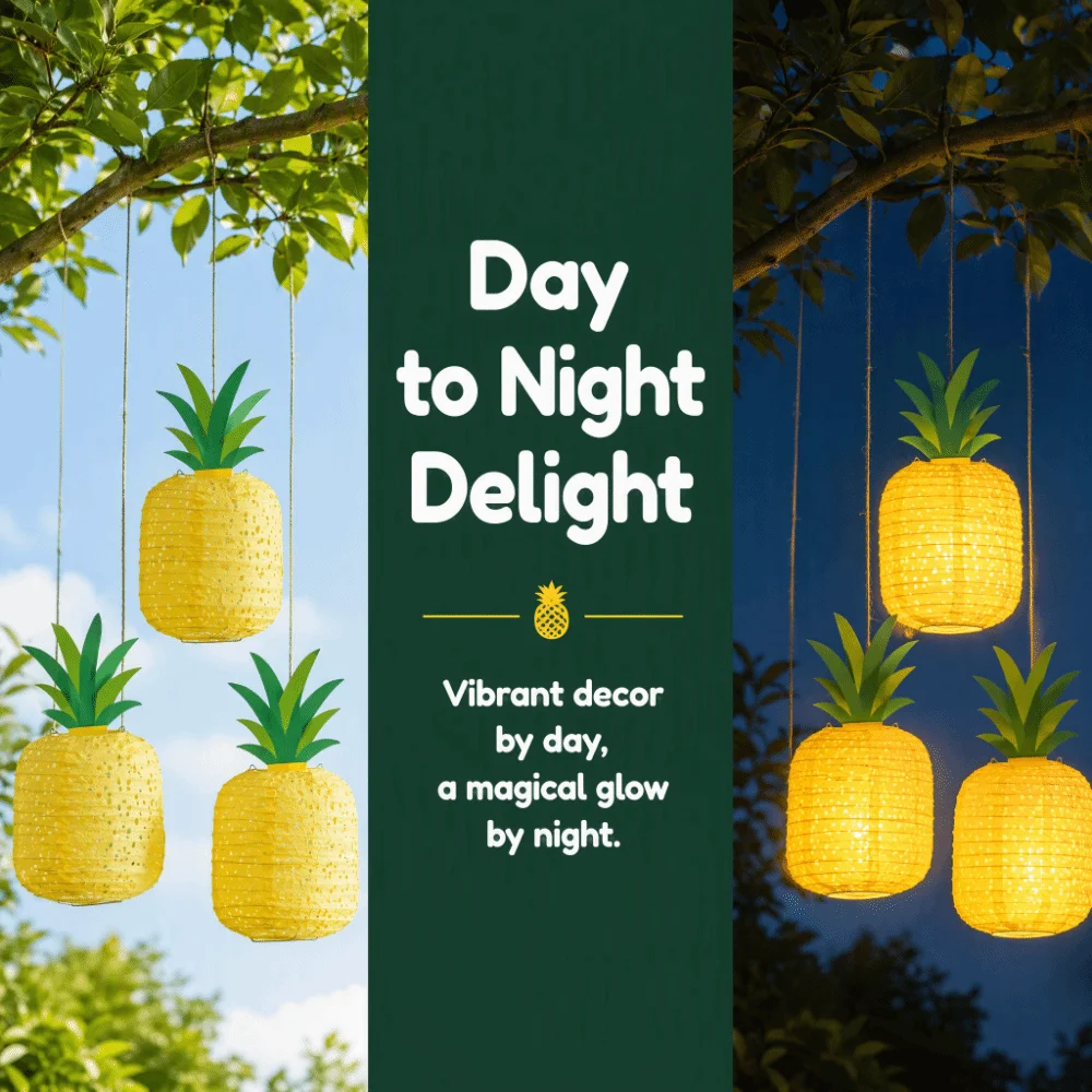 Obrázek 4: 3ks léto vibes skládací ananas papír lucerny havajská ruční slavnost lanterna vibrant barvivo závěsný lampa záruka narozeniny