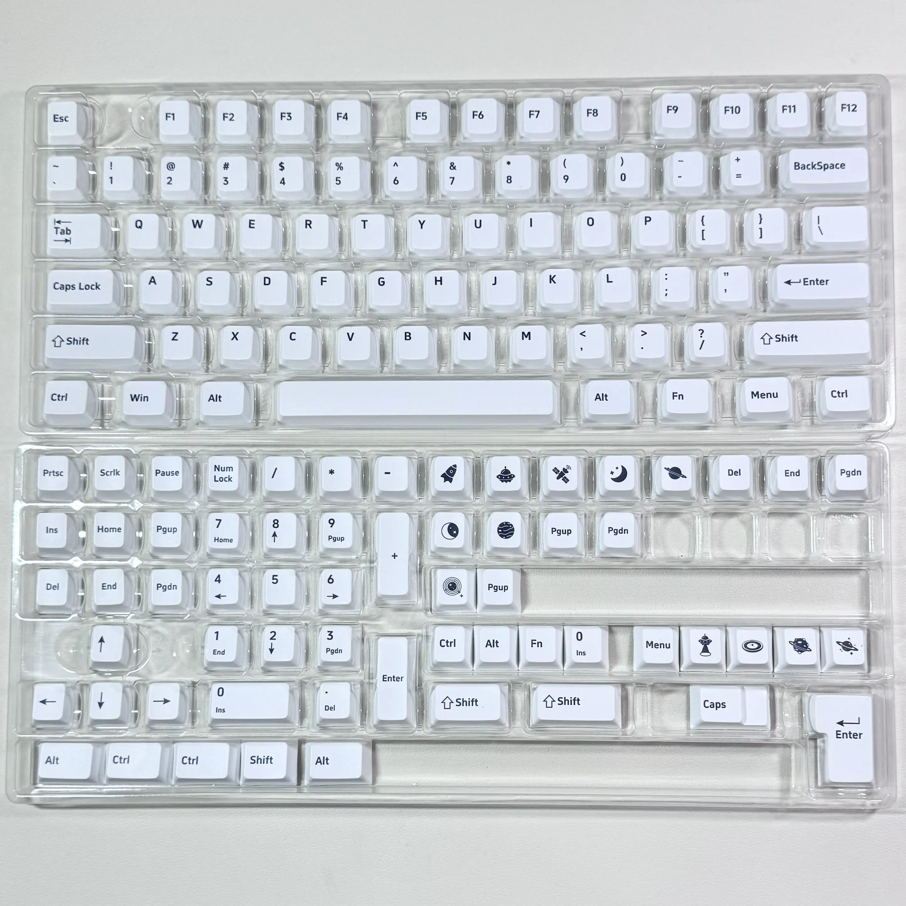 Minimalist keycaps, blue/black/green/red/white PBT material hot sublimation process Original factory highly customized