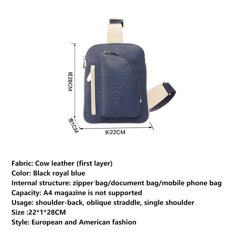 Men's multi-functional first layer cowhide women's outdoor sports business multi-layer mobile phone bag leather