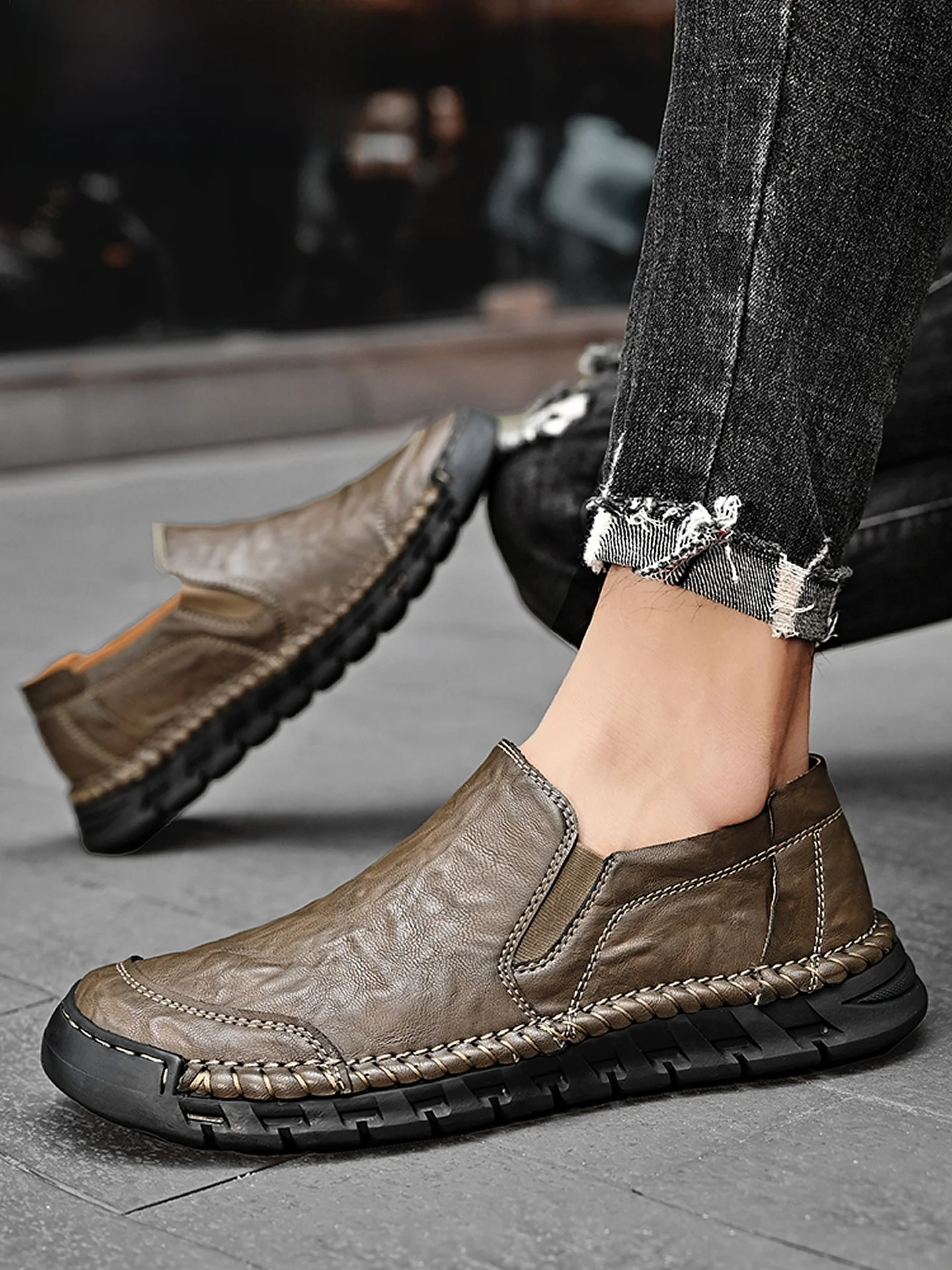 sheepskin-maker-men's-slip-on-shoes-genuine-leather-soft-leather-driving-bean-casual-leather-shoes-spring-autumn-trend-retro