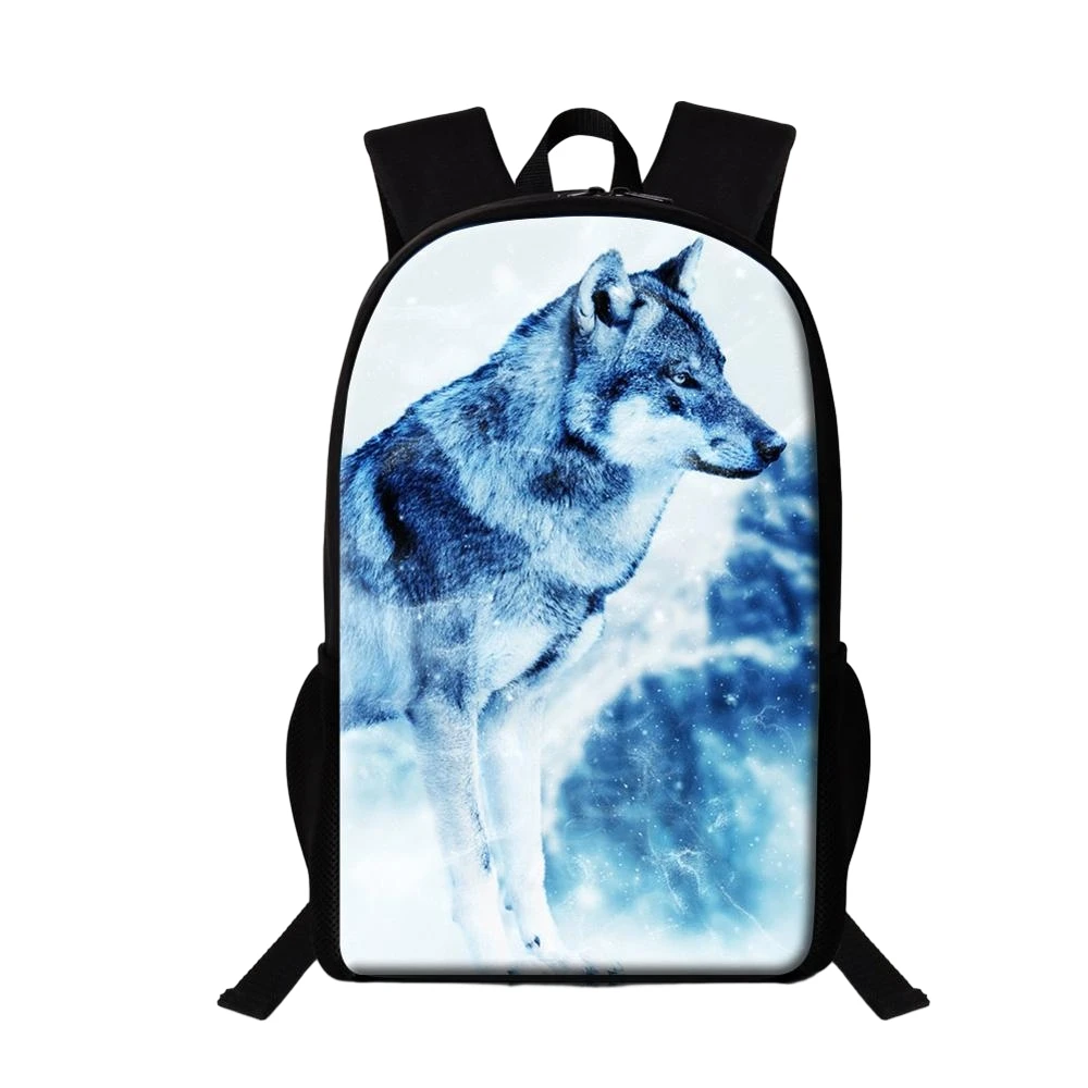 Wolf Grey 3d Print Schooltas Voor Tienerjongens Meisjes Boekentassen Basisschool Tassen Kinderen Rugzak Student Casual Knapzakken 16 Inch