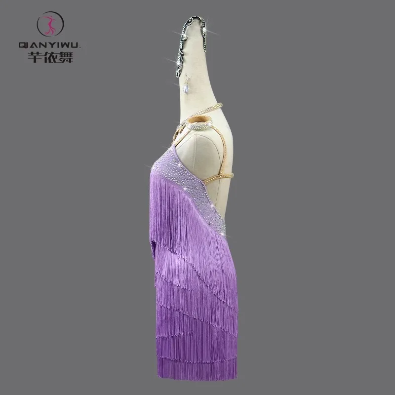 Latin Dance Dress Woman Dancewear Line Skirt Party Clothing Girls Practice Wear Costume Stage Outfit Sports Prom Suit Ball Samba