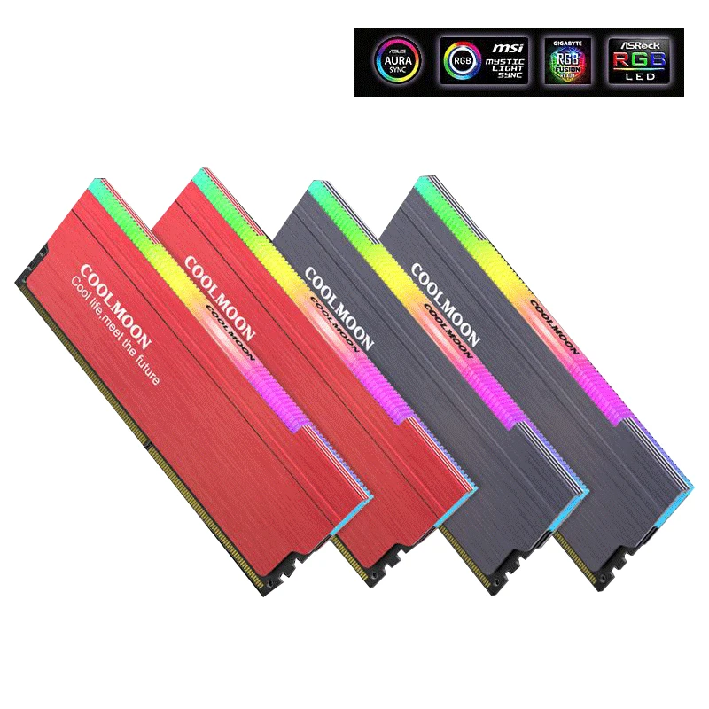 مبرد مشع الذاكرة ببالوعة حرارة من الألومونيوم RGB 5 فولت 3Pin ARGB لوحة أم AURA SYNC