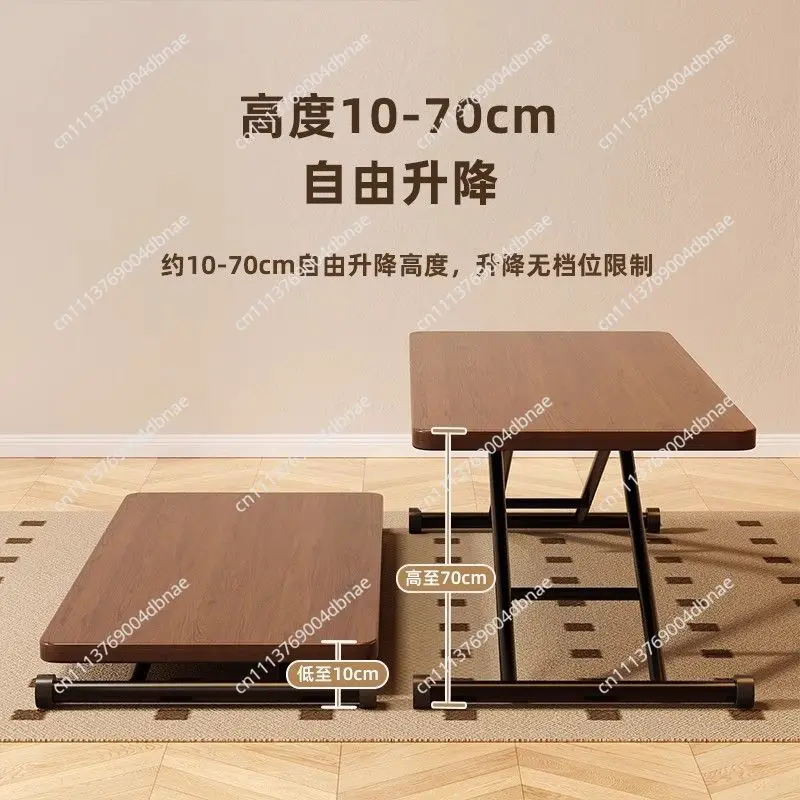Lifting and Folding Dining Table Dual-purpose Living Room Simple Dining Table Desk Movable Folding
