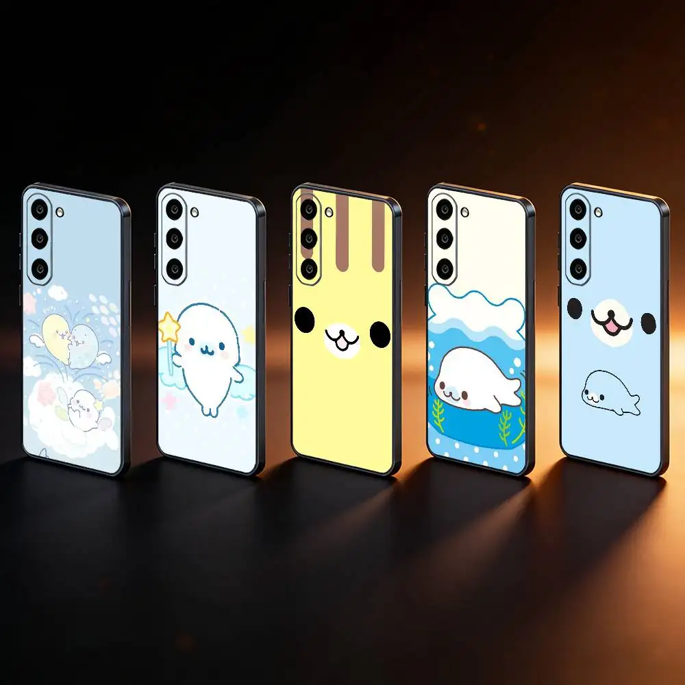 CUTE M-Mamegoma Seal   Phone Case For Samsung Galaxy A73,A72,A71,A70,A53,A52,A51,Others Soft Black Cover